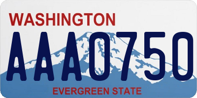 WA license plate AAA0750