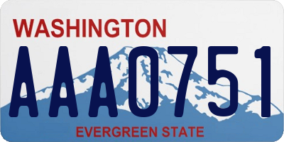 WA license plate AAA0751