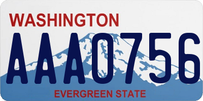 WA license plate AAA0756