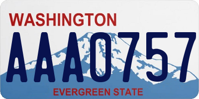 WA license plate AAA0757