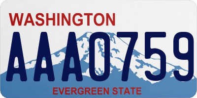 WA license plate AAA0759