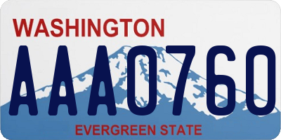WA license plate AAA0760