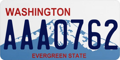 WA license plate AAA0762