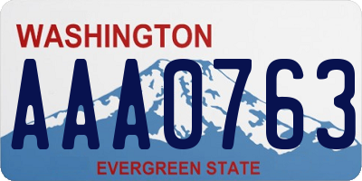 WA license plate AAA0763