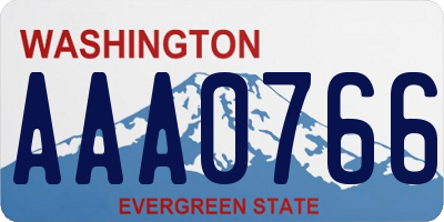 WA license plate AAA0766