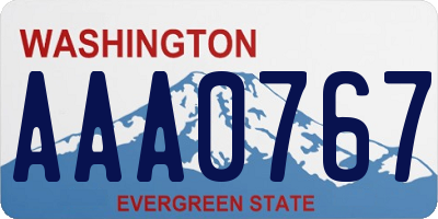 WA license plate AAA0767