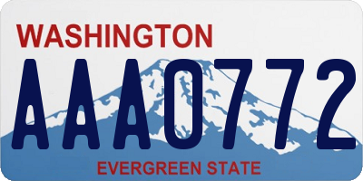 WA license plate AAA0772