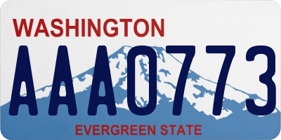 WA license plate AAA0773