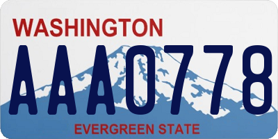 WA license plate AAA0778