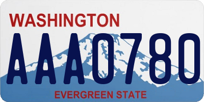 WA license plate AAA0780