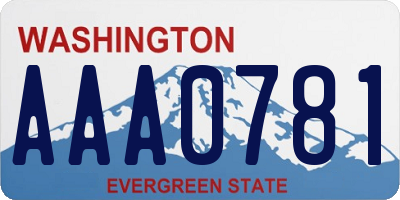 WA license plate AAA0781
