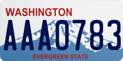 WA license plate AAA0783