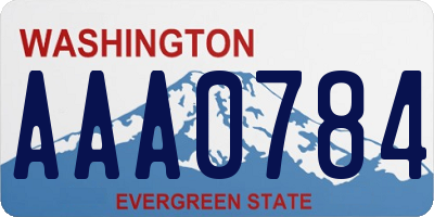 WA license plate AAA0784