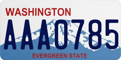 WA license plate AAA0785