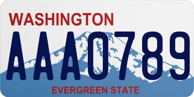 WA license plate AAA0789