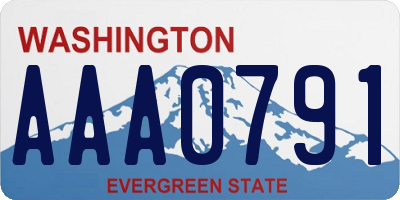 WA license plate AAA0791