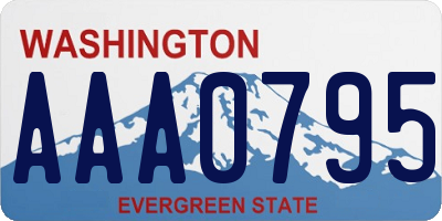 WA license plate AAA0795