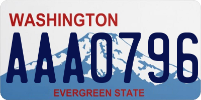 WA license plate AAA0796