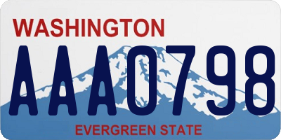 WA license plate AAA0798