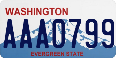 WA license plate AAA0799