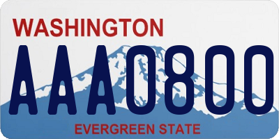 WA license plate AAA0800