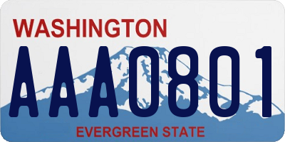 WA license plate AAA0801