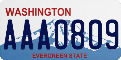 WA license plate AAA0809