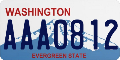 WA license plate AAA0812