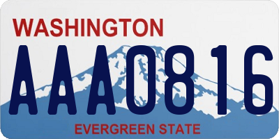 WA license plate AAA0816