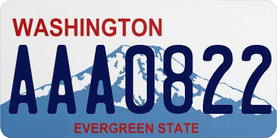 WA license plate AAA0822