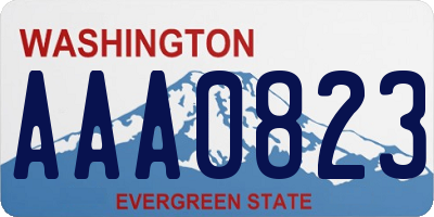 WA license plate AAA0823