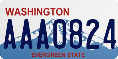 WA license plate AAA0824