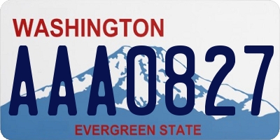 WA license plate AAA0827