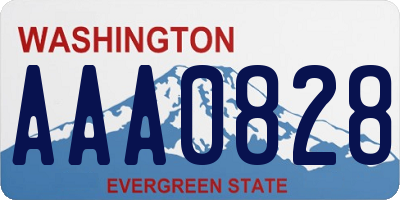 WA license plate AAA0828