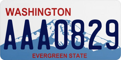 WA license plate AAA0829
