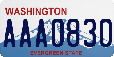 WA license plate AAA0830