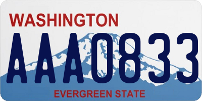 WA license plate AAA0833