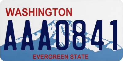 WA license plate AAA0841