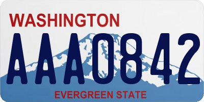 WA license plate AAA0842