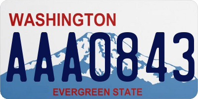 WA license plate AAA0843