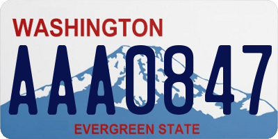 WA license plate AAA0847