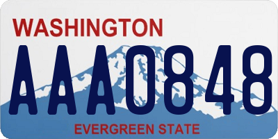 WA license plate AAA0848