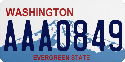 WA license plate AAA0849