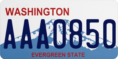 WA license plate AAA0850