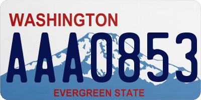 WA license plate AAA0853