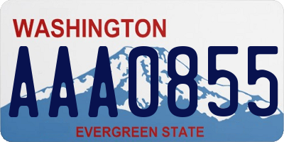 WA license plate AAA0855