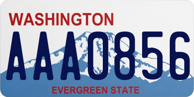 WA license plate AAA0856