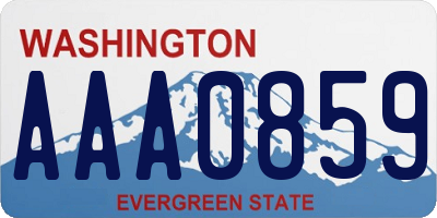 WA license plate AAA0859