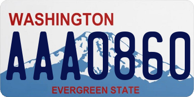 WA license plate AAA0860