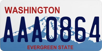 WA license plate AAA0864